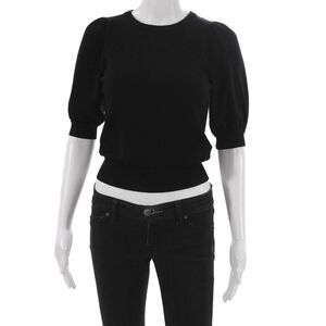 Lini Womens Basic Black Crew Neck Short Sleeve T-Shirt Size XS